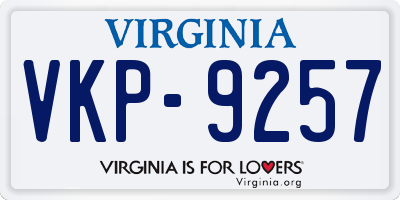 VA license plate VKP9257