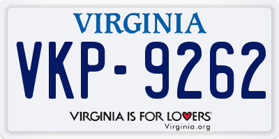 VA license plate VKP9262