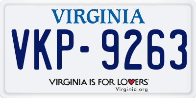 VA license plate VKP9263