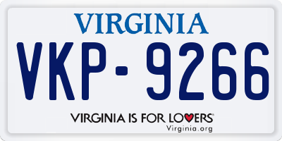 VA license plate VKP9266