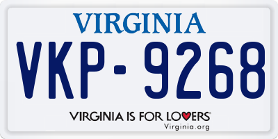 VA license plate VKP9268