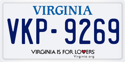VA license plate VKP9269