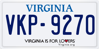 VA license plate VKP9270