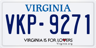 VA license plate VKP9271