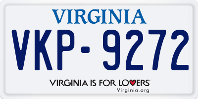 VA license plate VKP9272
