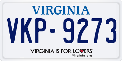 VA license plate VKP9273