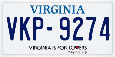 VA license plate VKP9274