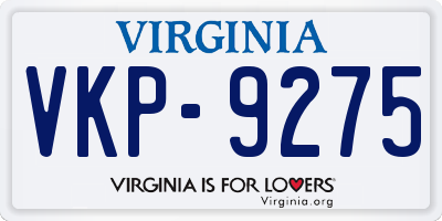 VA license plate VKP9275