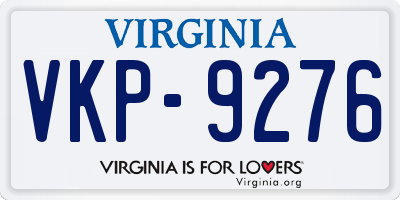 VA license plate VKP9276