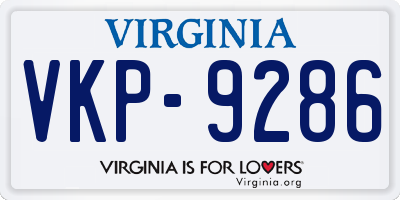 VA license plate VKP9286