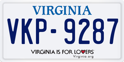 VA license plate VKP9287
