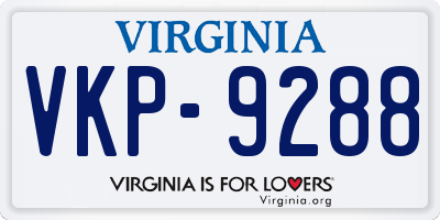 VA license plate VKP9288