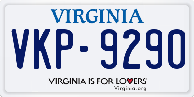 VA license plate VKP9290
