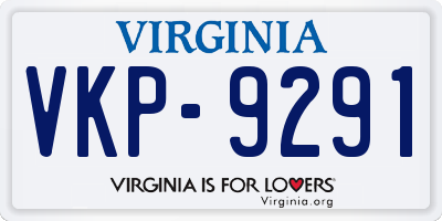 VA license plate VKP9291
