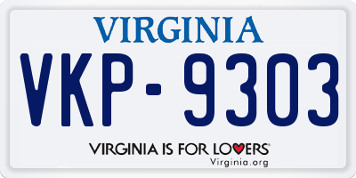 VA license plate VKP9303