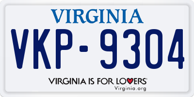 VA license plate VKP9304