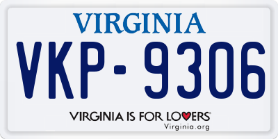 VA license plate VKP9306