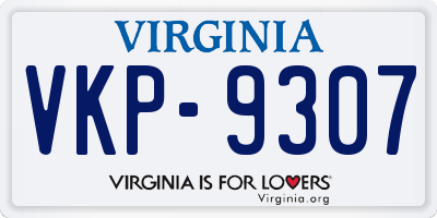 VA license plate VKP9307