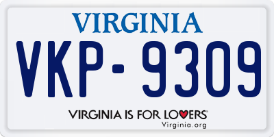 VA license plate VKP9309