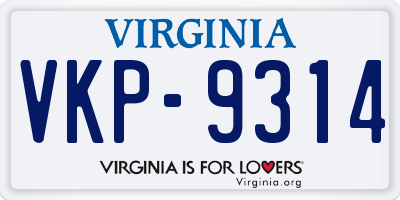 VA license plate VKP9314
