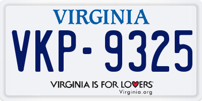 VA license plate VKP9325