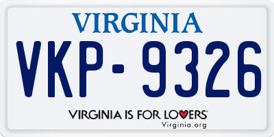 VA license plate VKP9326