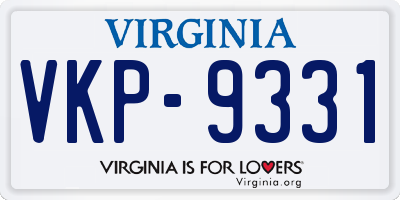 VA license plate VKP9331