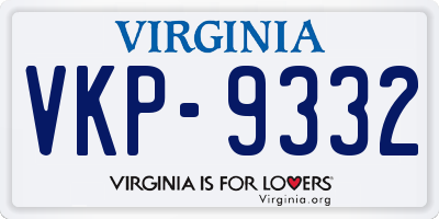 VA license plate VKP9332