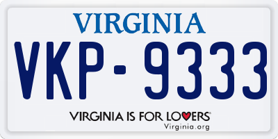 VA license plate VKP9333