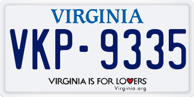 VA license plate VKP9335