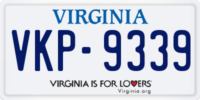 VA license plate VKP9339