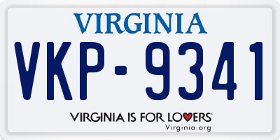 VA license plate VKP9341