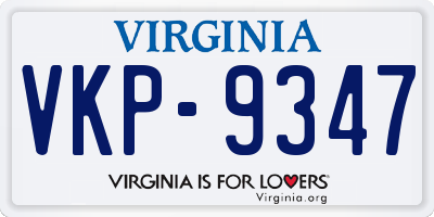 VA license plate VKP9347
