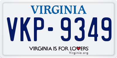 VA license plate VKP9349