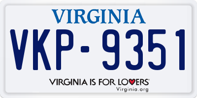 VA license plate VKP9351