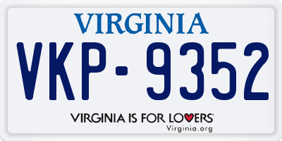 VA license plate VKP9352