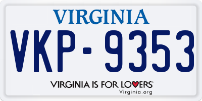 VA license plate VKP9353