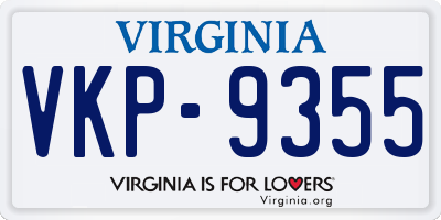 VA license plate VKP9355