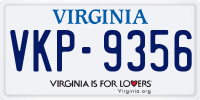 VA license plate VKP9356