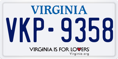 VA license plate VKP9358