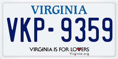 VA license plate VKP9359