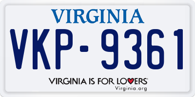 VA license plate VKP9361