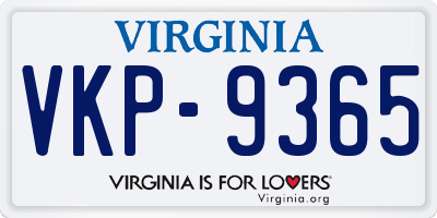 VA license plate VKP9365