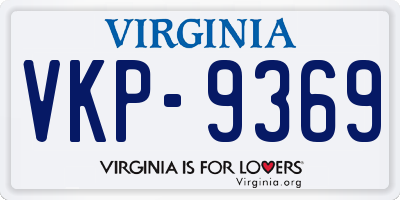 VA license plate VKP9369