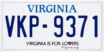 VA license plate VKP9371