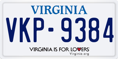 VA license plate VKP9384