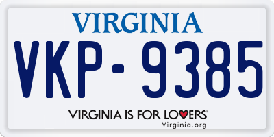 VA license plate VKP9385