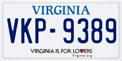 VA license plate VKP9389