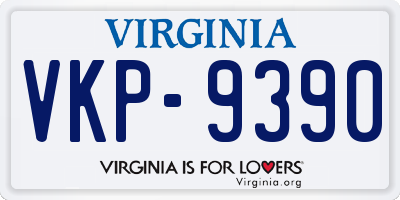 VA license plate VKP9390