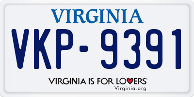 VA license plate VKP9391